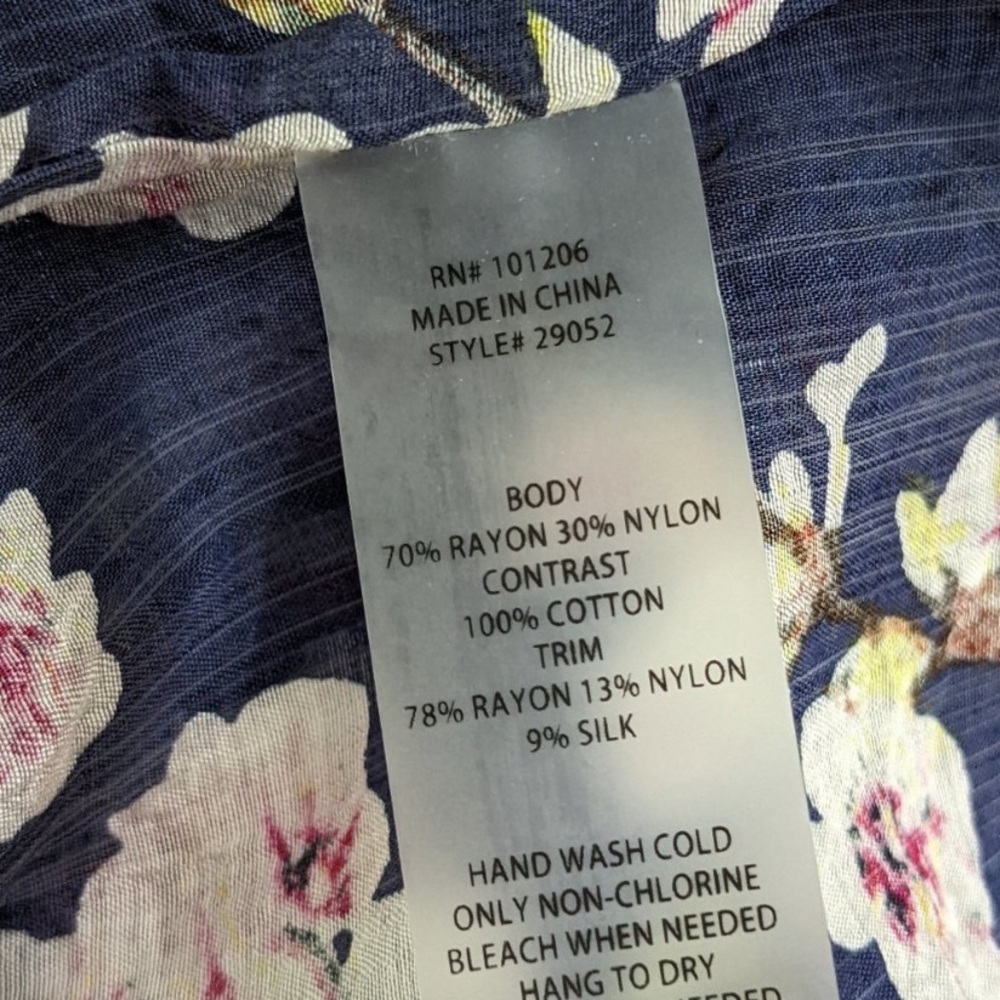 Soft Surroundings Adele Cherry Blossom/Plaid Oversized Tunic See Measurements - Picture 14 of 14